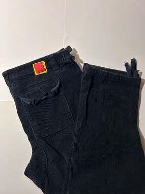 Empyre Relax Fit Black Corduroy Cargo Pants
